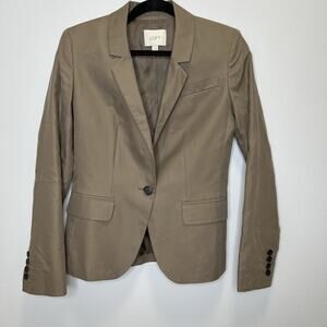LOFT Women’s Blazer Jacket – Size 0 – Taupe Brown – Lightly Padded Shoulders
